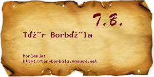 Tér Borbála névjegykártya
